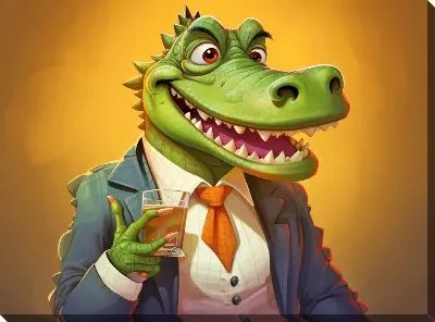 Картина маслом Крокодил №34