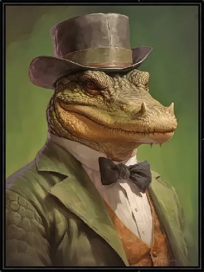 Картина Крокодил в шляпе
