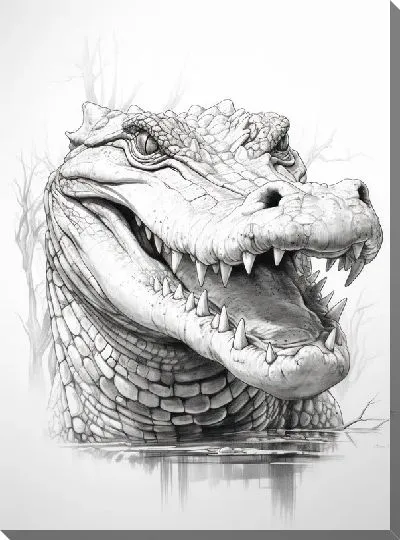 Картина маслом Крокодил №35