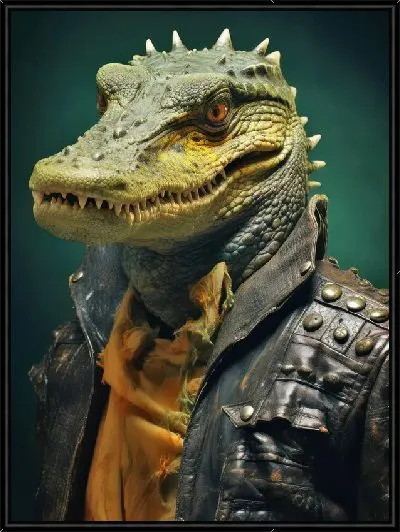 Картина Крокодил в кожаной куртке