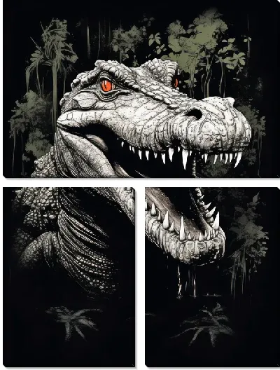 Модульная картина Крокодил №44