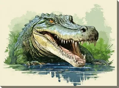 Картина маслом Крокодил №45