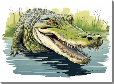 Картина маслом Крокодил №47