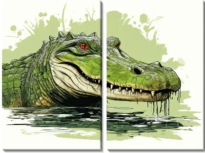 Модульная картина Крокодил №48
