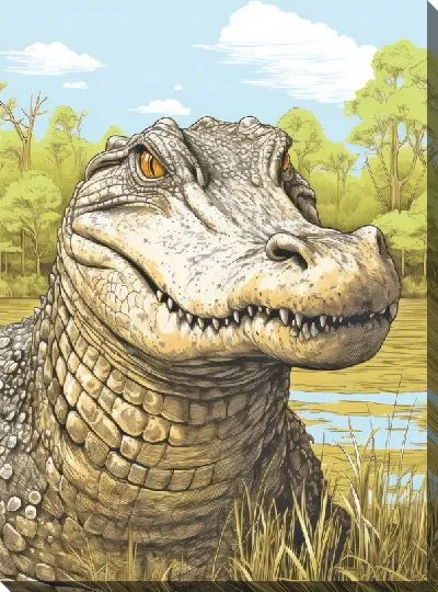 Картина маслом Крокодил №50