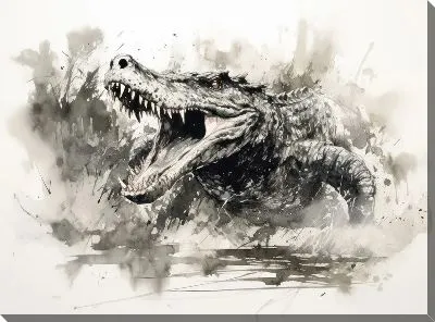 Картина маслом Крокодил №77
