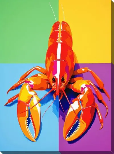 Картина маслом Рак в стиле поп-арт №2