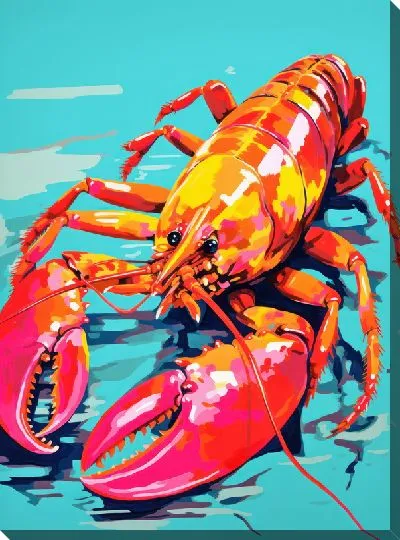 Картина маслом Рак в стиле поп-арт №3