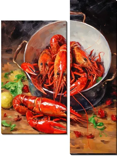 Модульная картина Вареные раки