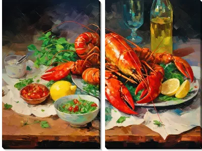 Модульная картина Натюрморт с раками