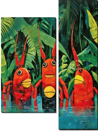 Модульная картина Купающиеся раки