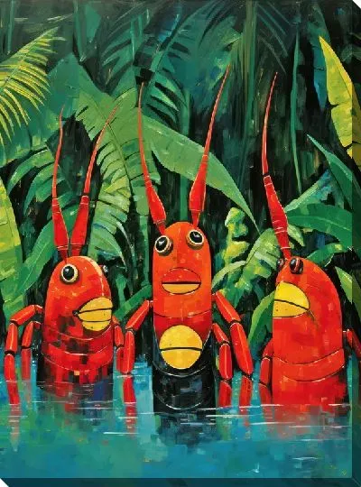 Картина маслом Купающиеся раки