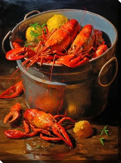 Постер Вареные раки в ведре