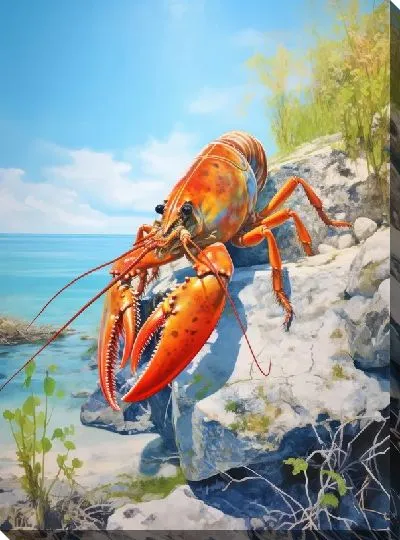 Картина маслом Рак на скале