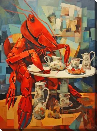 Картина маслом Рак в стиле арт №10