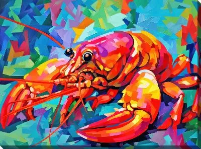 Картина маслом Рак в стиле арт №11