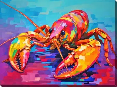 Картина маслом Рак в стиле арт №12
