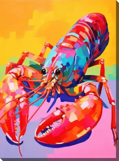 Картина маслом Рак в стиле арт №14