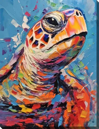 Картина маслом Черепаха в стиле арт №1