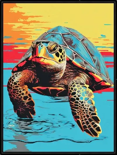 Картина Черепаха в стиле поп арт №3