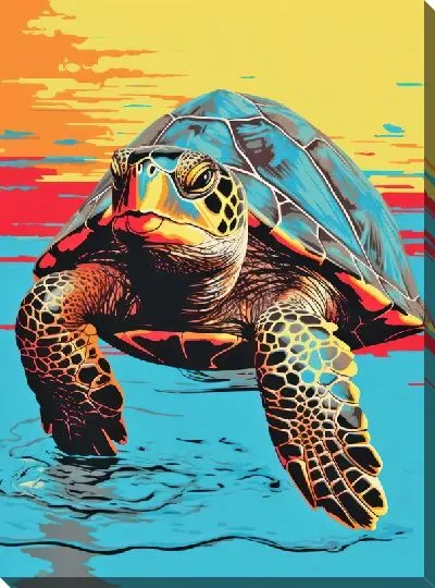 Постер Черепаха в стиле поп арт №3