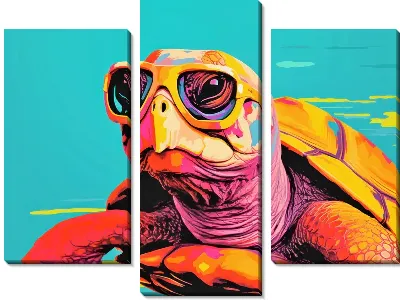 Модульная картина Черепаха в очках