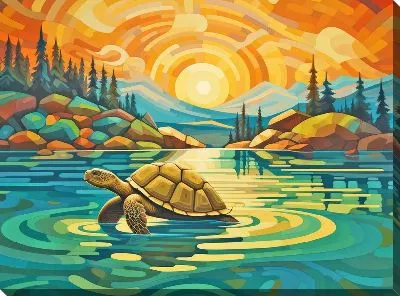 Постер Черепаха в стиле арт №20