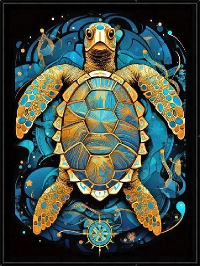 Картина Черепаха в стиле арт №21
