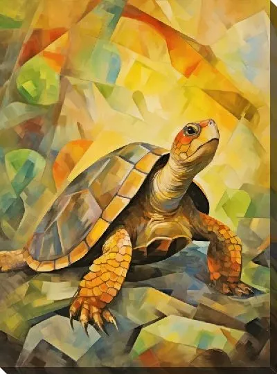 Картина маслом Черепаха в стиле арт №31