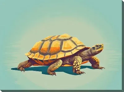 Картина маслом Черепаха в стиле арт №33