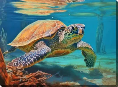 Черепаха под водой
