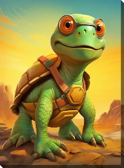 Картина маслом Черепашёнок №1