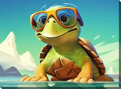 Картина маслом Черепашёнок №3