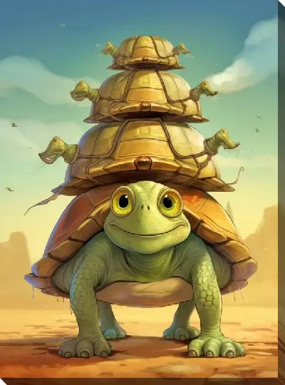 Картина маслом Черепашёнок №4