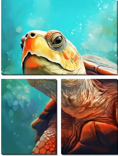 Модульная картина Черепаха в стиле арт №51