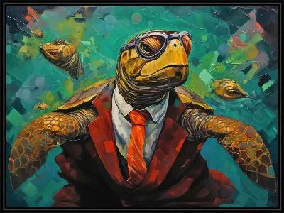 Черепаха в очках и пиджаке