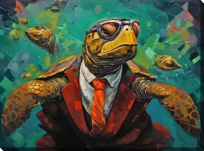 Черепаха в очках и пиджаке