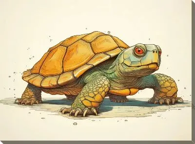 Картина маслом Черепаха в стиле арт №53