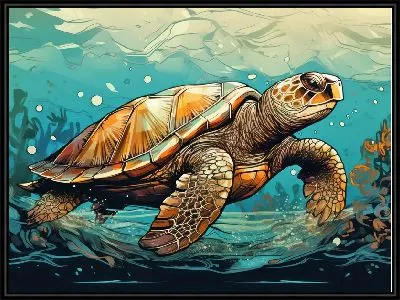 Картина Черепаха в стиле арт №57