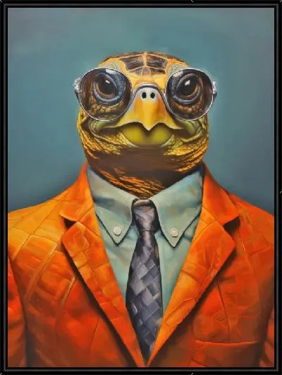 Картина Серьезная черепаха в костюме