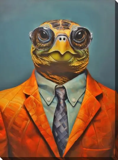 Постер Серьезная черепаха в костюме