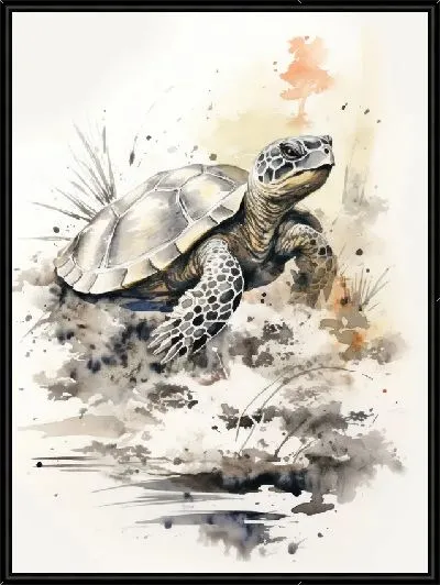Картина Черепаха в стиле рисунка №3