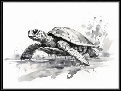 Картина Черепаха в стиле рисунка №6