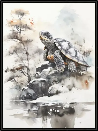 Картина Черепаха в стиле рисунка №8