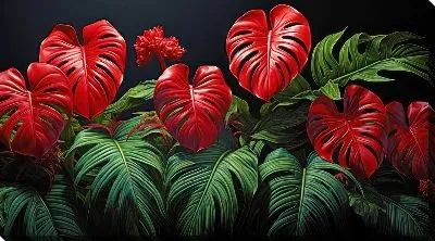 Картина маслом Монстера №43