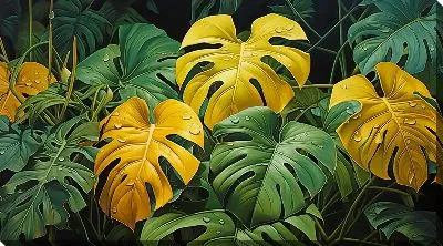 Картина маслом Монстера №45