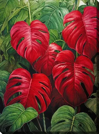 Картина маслом Монстера №49