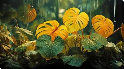 Картина маслом Монстера №50