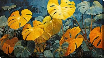 Картина маслом Монстера №52