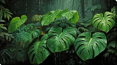 Картина маслом Монстера №55